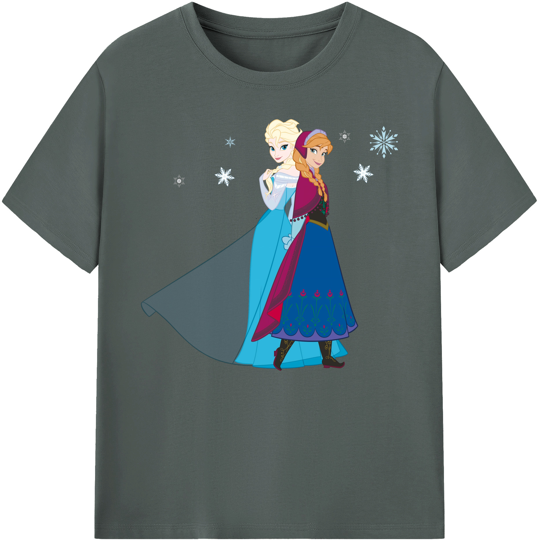 （画像用） アナと雪の女王 アンナ エルサ Frozen Anna Elsa 綿100％ メンズ半袖Tシャツ｜肌触りやわらか＆通気性